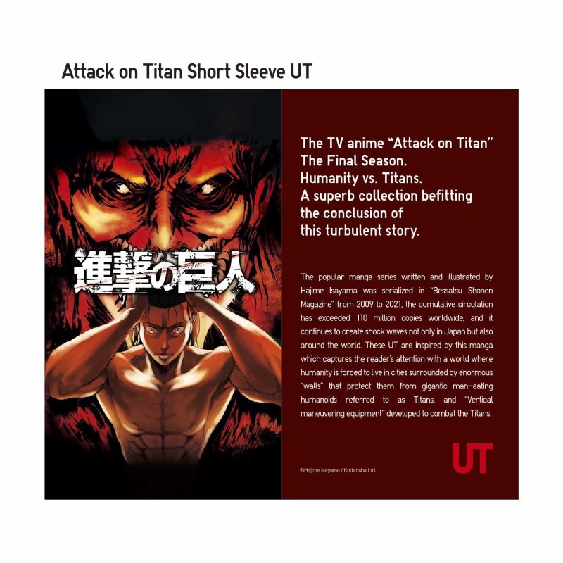 Uniqlo Attack On Titan Ut Short-sleeve Graphic Wings Of Freedom T-shirts Heren Wit | 7498246
