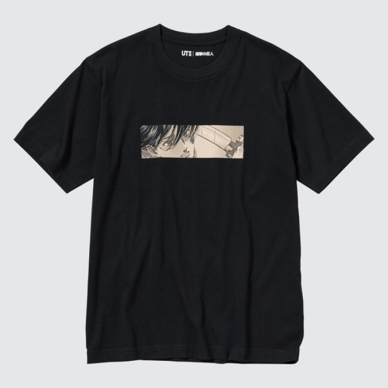 Uniqlo Attack on Titan UT Short-Sleeve T-shirts Dames Zwart | 6408442