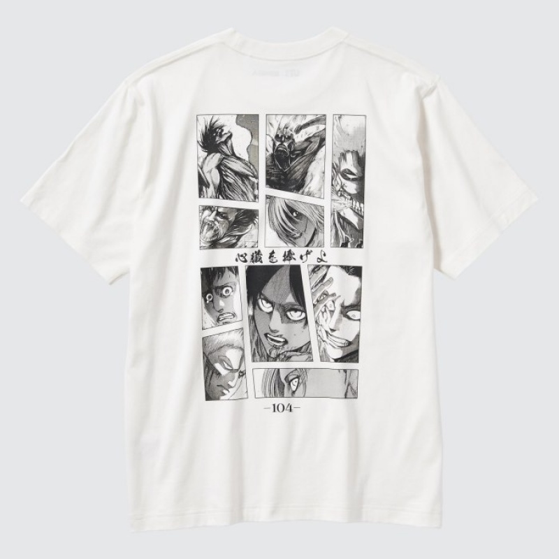 Uniqlo Attack on Titan UT Short Sleeve T-shirts Dames Wit | 429439