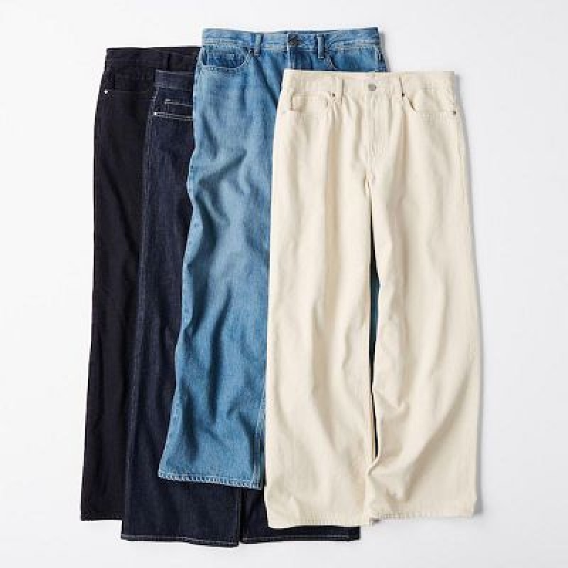 Uniqlo Baggy Jeans Dames Donkerblauw | 3437199
