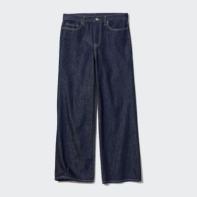 Uniqlo Baggy Jeans Dames Donkerblauw | 3437199