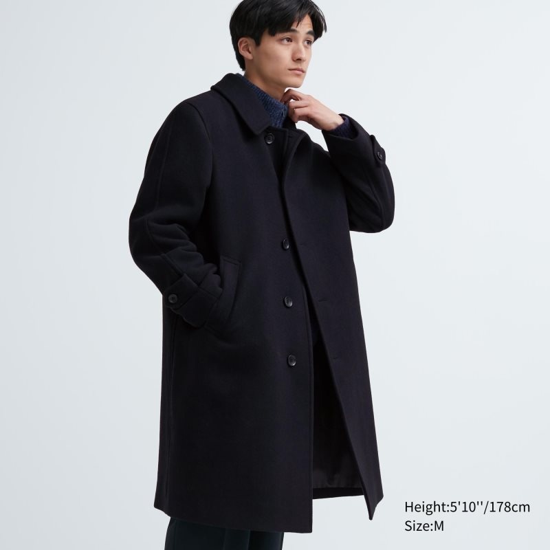 Uniqlo Balmacaan Jassen Heren Donkerblauw | 3453085