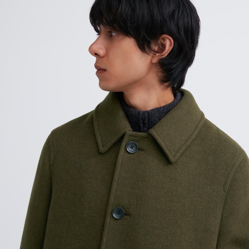 Uniqlo Balmacaan Jassen Heren Olijfgroen | 5804966