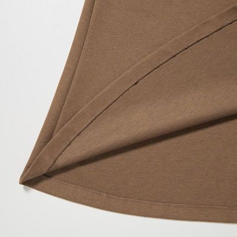 Uniqlo Brushed Jersey Flared Rokken Dames Bruin | 9693216