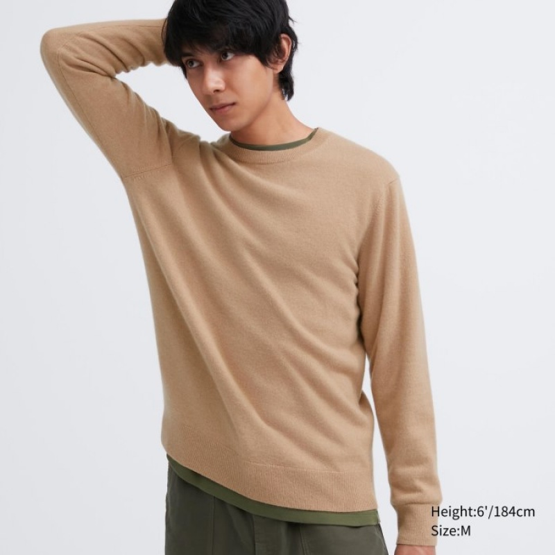 Uniqlo Cashmere Crew Neck Long-sleeve Truien Dames Beige | 6488393