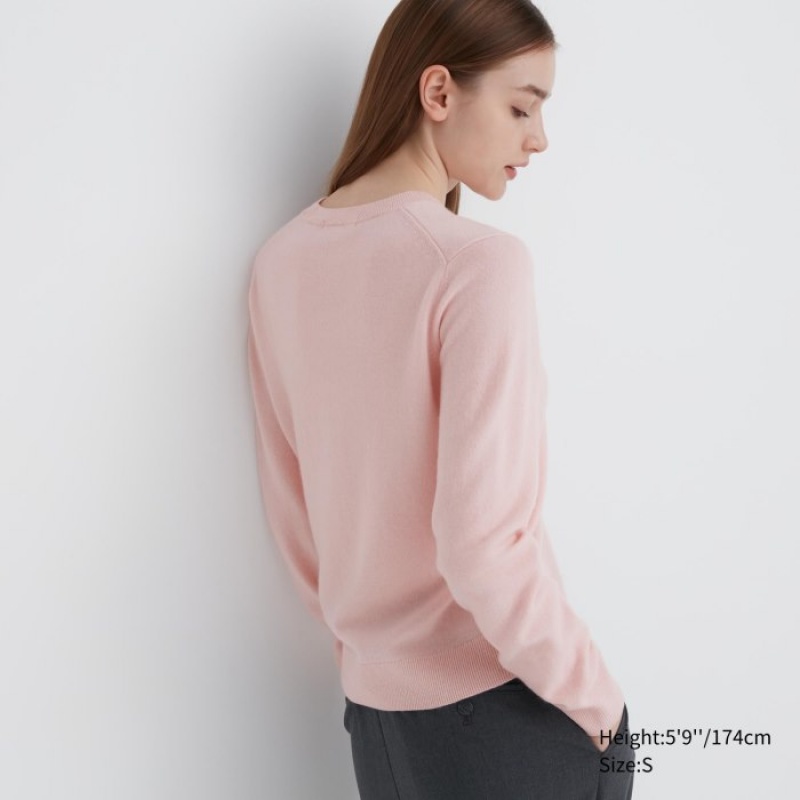 Uniqlo Cashmere Crew Neck Long-sleeve Truien Dames Roze | 1959608