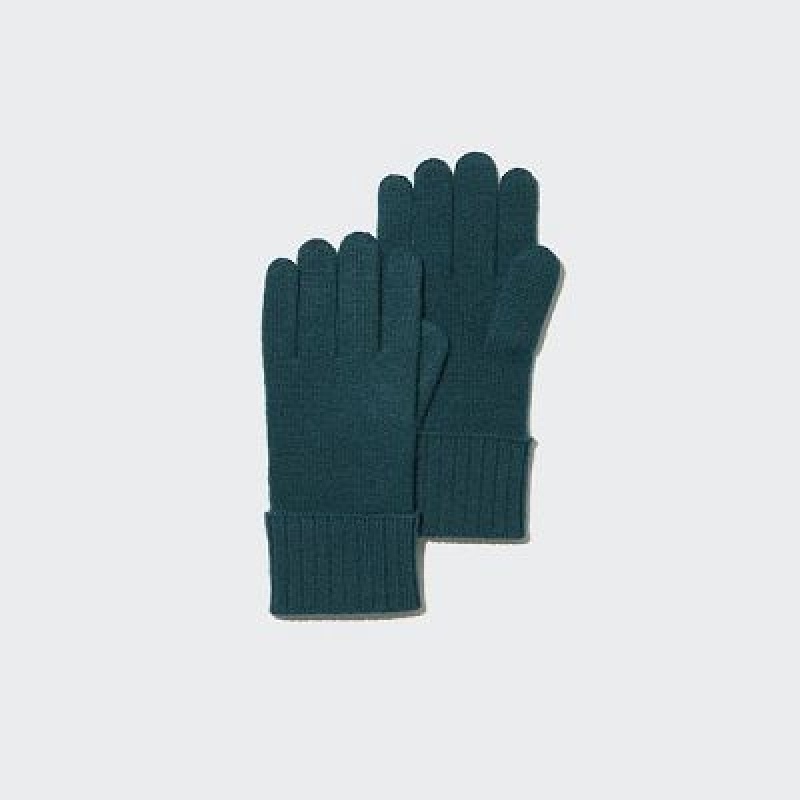 Uniqlo Cashmere Knitted Handschoenen Dames Groen | 586749