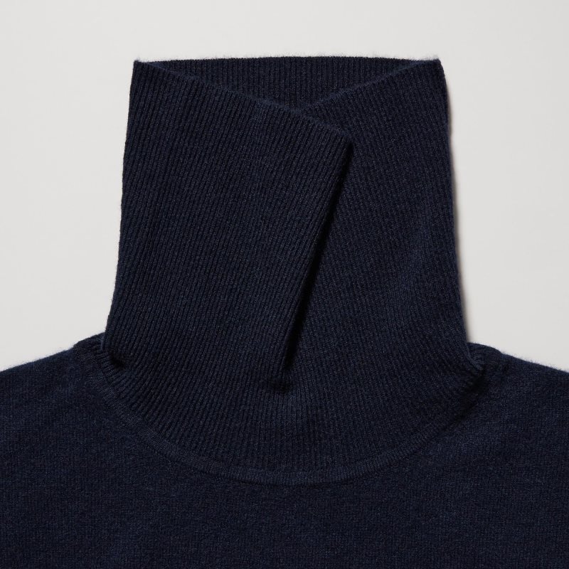 Uniqlo Cashmere Turtleneck Long-sleeve Truien Heren Donkerblauw | 4323820
