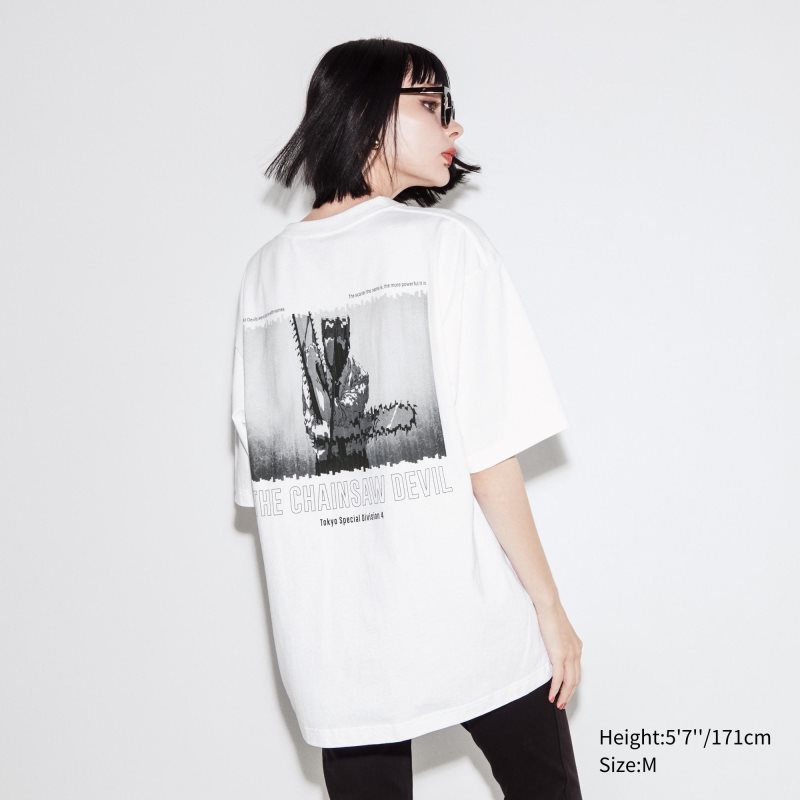 Uniqlo Chainsaw Man × Kosuke Kawamura Short Sleeve Ut Oversized T-shirts Heren Wit | 3310935