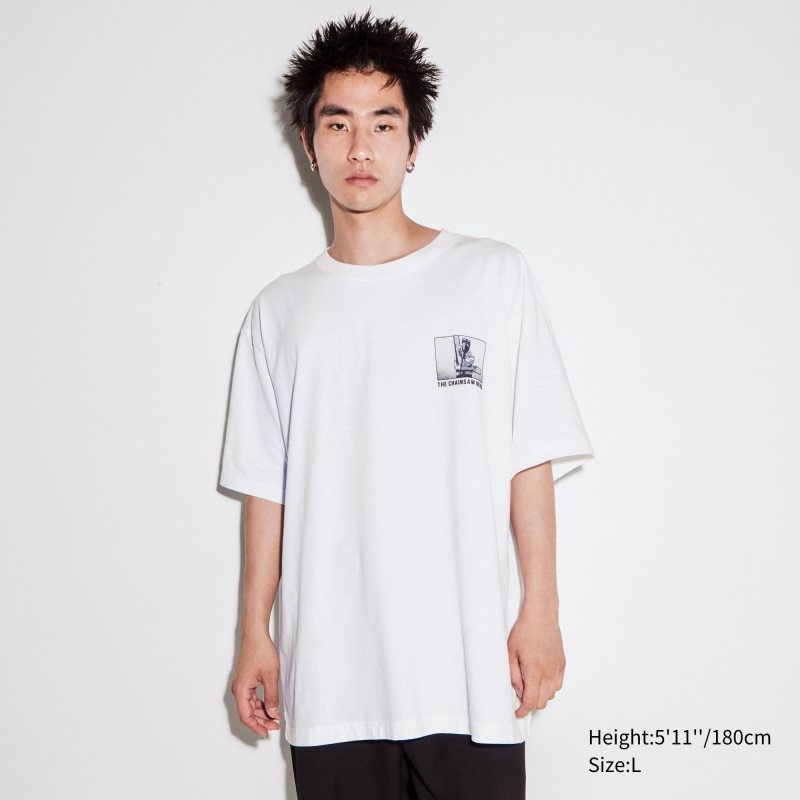 Uniqlo Chainsaw Man × Kosuke Kawamura Short Sleeve Ut Oversized T-shirts Heren Wit | 3310935