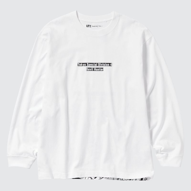 Uniqlo Chainsaw Man × Kosuke Kawamura Ut Long-sleeve Graphic T-shirts Heren Wit | 6649713