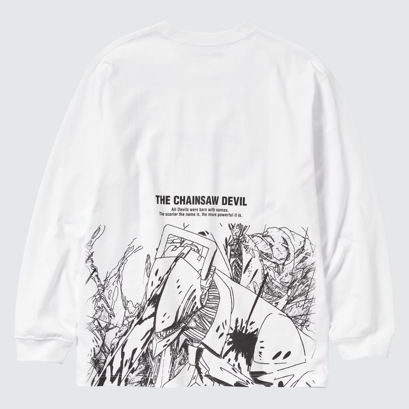Uniqlo Chainsaw Man × Kosuke Kawamura Ut Long-sleeve Graphic T-shirts Heren Wit | 6649713