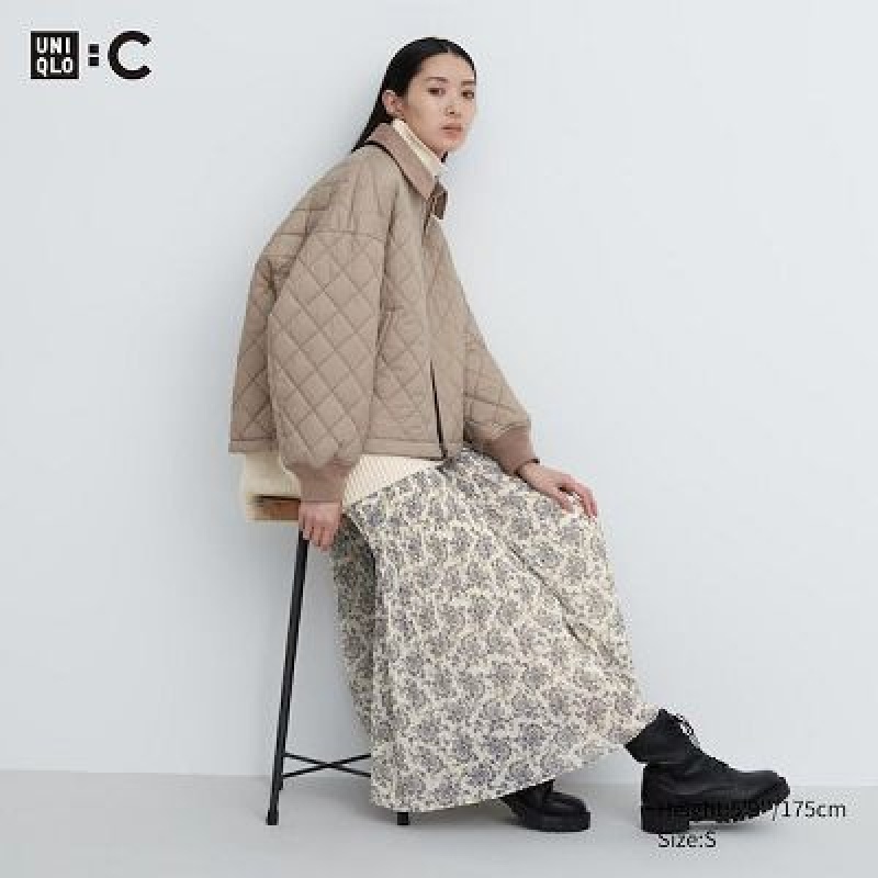 Uniqlo Chiffon Pleated Rokken Dames Wit | 6148755