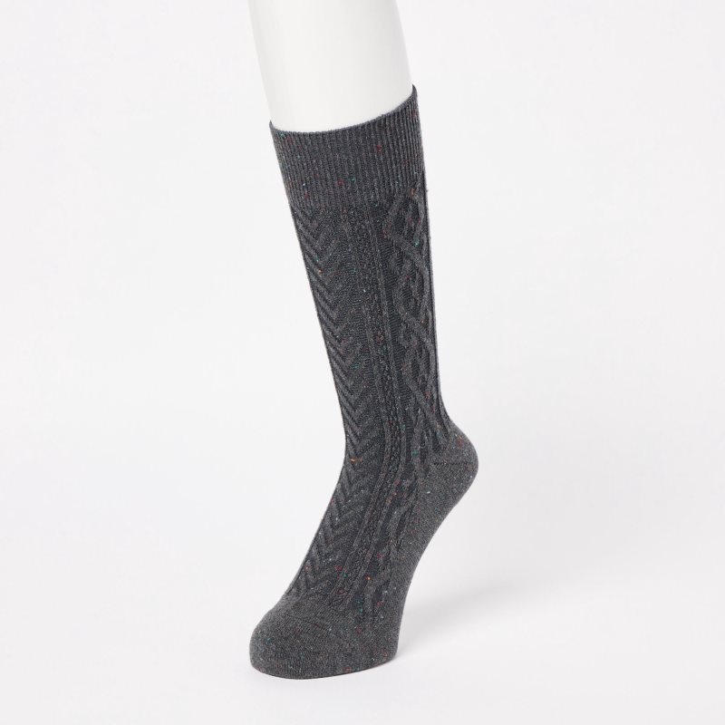 Uniqlo Color Nep Cable Sokken Heren Grijs | 4692693