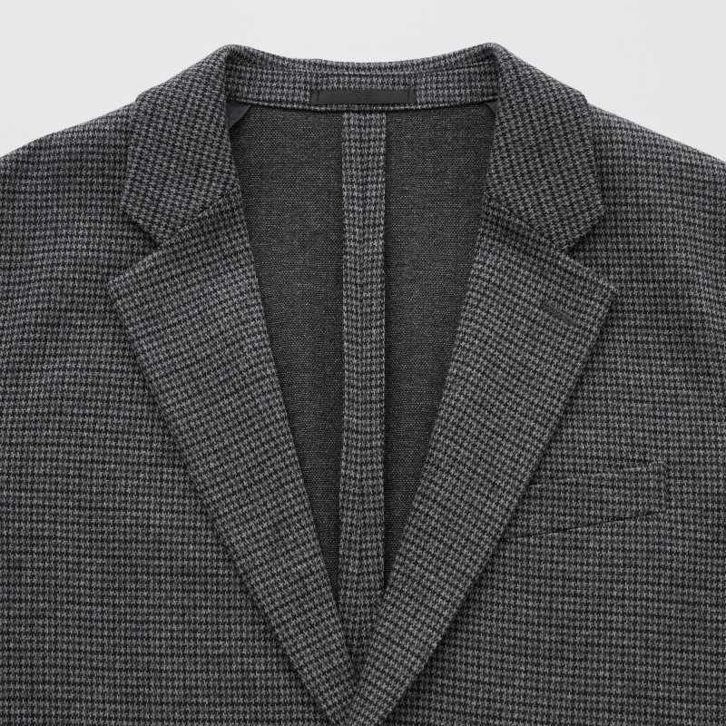 Uniqlo Comfort Houndstooth Jassen Heren Grijs | 4003524