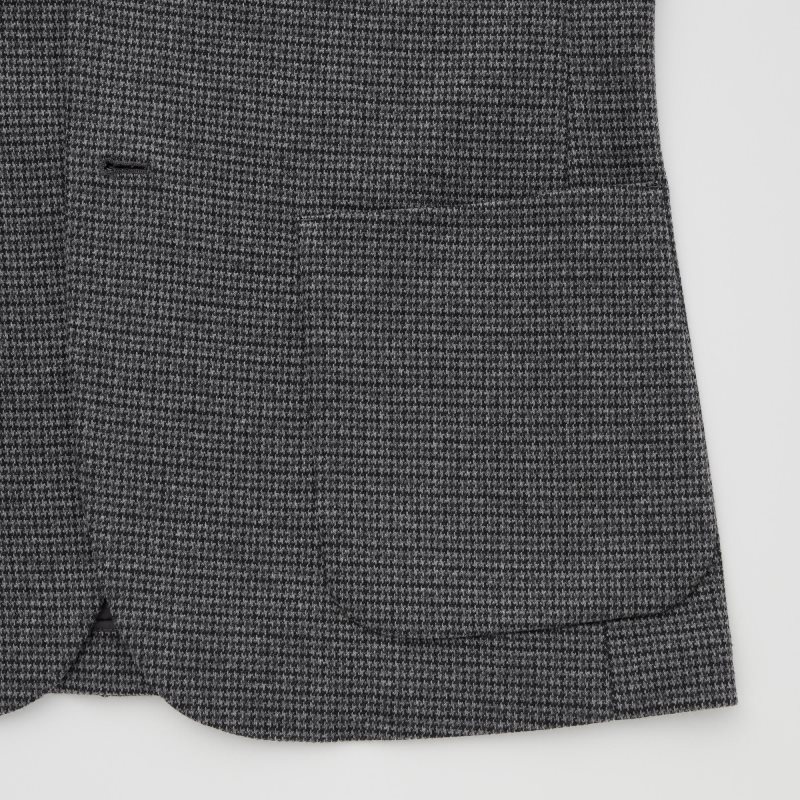 Uniqlo Comfort Houndstooth Jassen Heren Grijs | 4003524