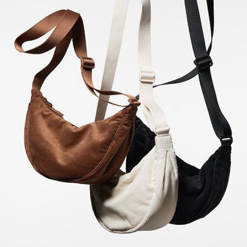 Uniqlo Corduroy Round Mini Crossbodytassen Dames Wit | 9247301