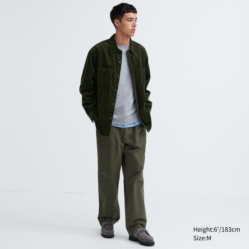 Uniqlo Corduroy Work Long-sleeve Overhemd Heren Donkerblauw | 5788564