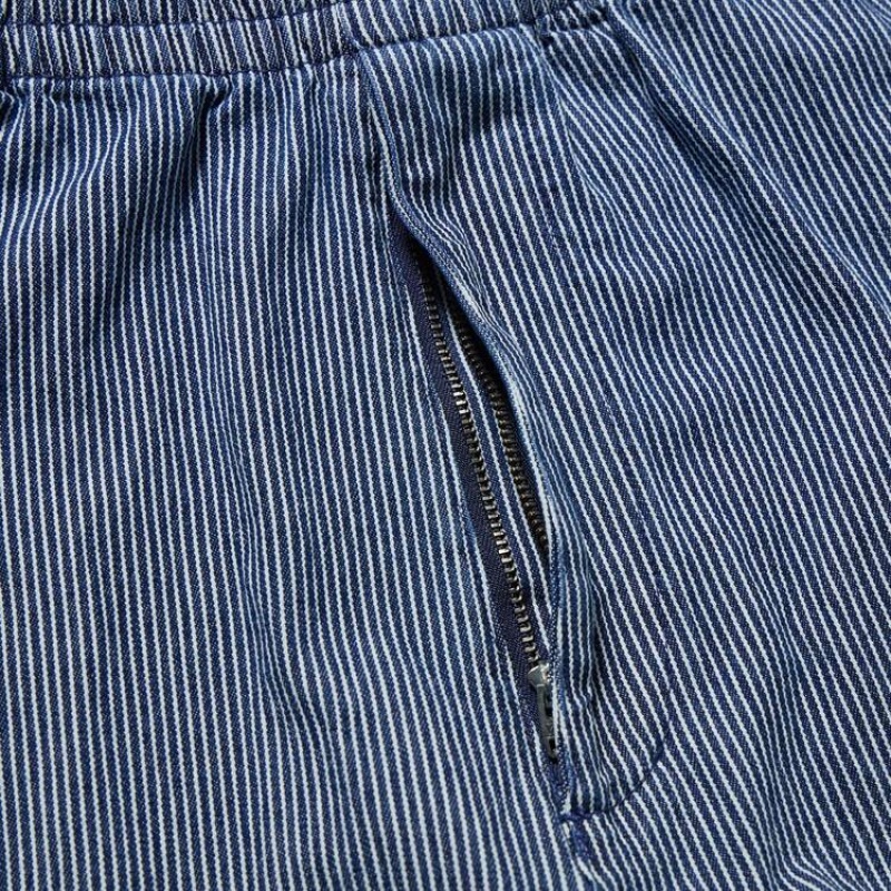 Uniqlo Cotton Hickory Relaxed Fit Ankle Length Broek Heren Blauw | 7573634