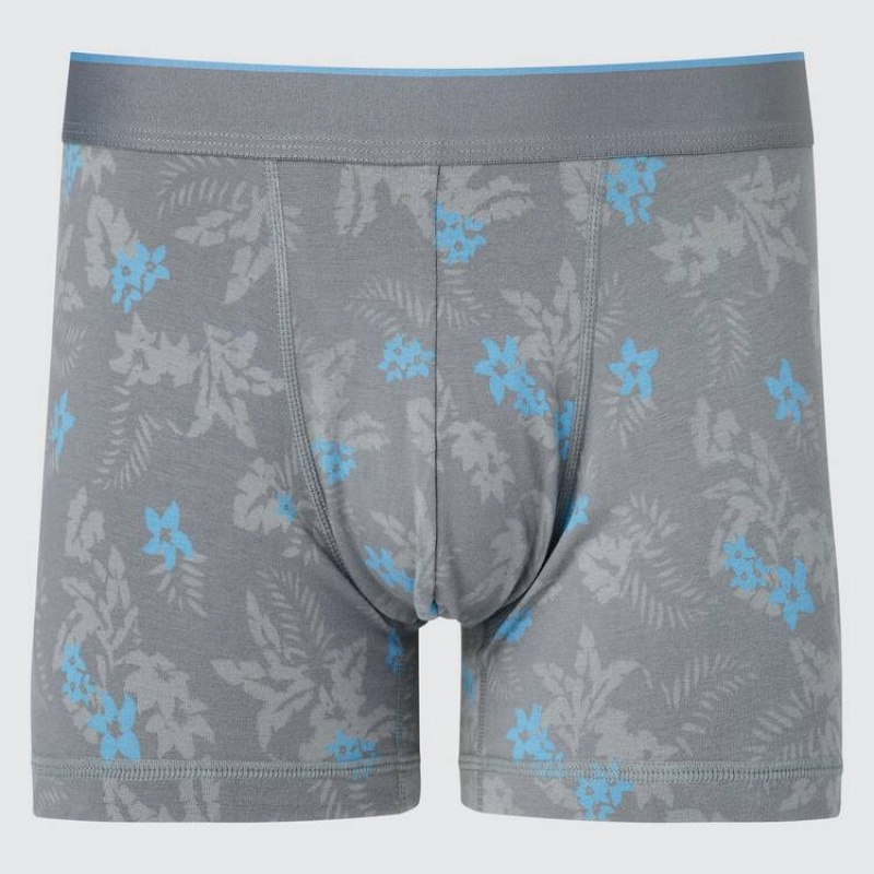 Uniqlo Cotton Low Rise Printed Boxer Ondergoed Heren Grijs | 7340876