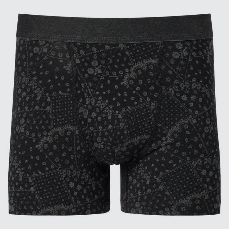 Uniqlo Cotton Patchwork Boxer Ondergoed Heren Zwart | 1041525