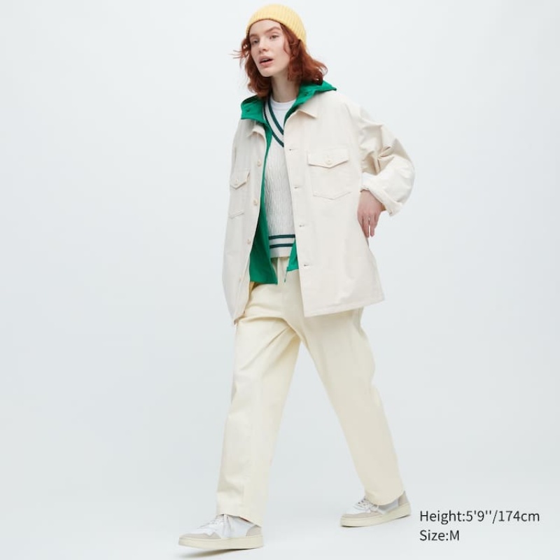 Uniqlo Cotton Relaxed Fit Ankle Length Broek Heren Wit | 4908204
