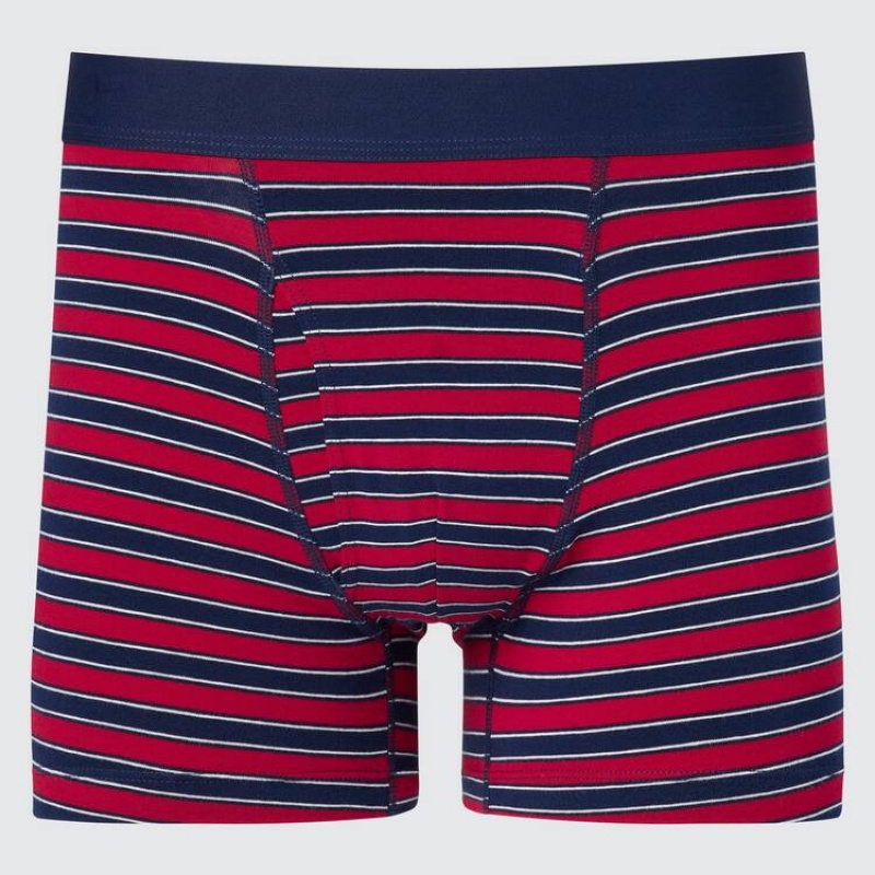 Uniqlo Cotton Striped Boxer Ondergoed Heren Rood | 6689504