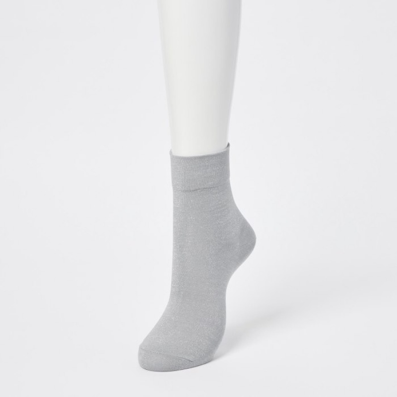 Uniqlo Crew Glitter (3 Pairs) Sokken Dames Grijs | 398167