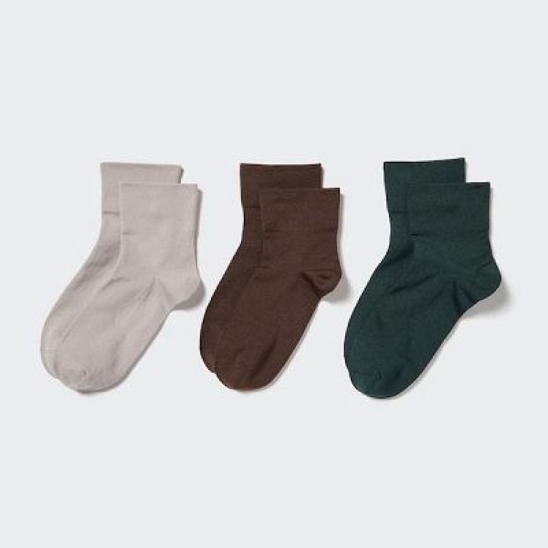 Uniqlo Crew Tapered (3 Pairs) Sokken Dames Grijs | 3603272