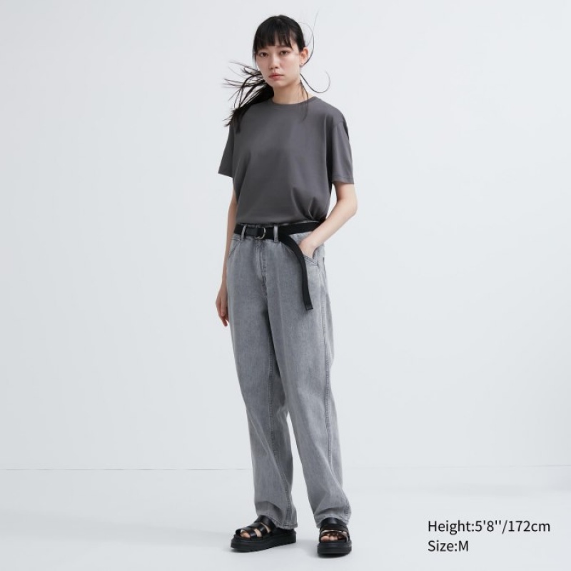 Uniqlo Dry Color Crew Neck Short-Sleeve T-shirts Dames Paars | 3635931