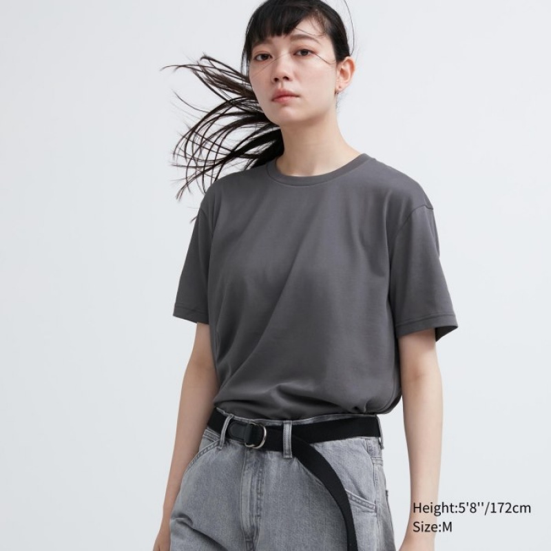 Uniqlo Dry Color Crew Neck Short-Sleeve T-shirts Dames Paars | 3635931