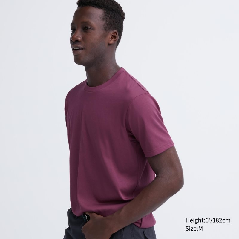 Uniqlo Dry Color Crew Neck Short-Sleeve T-shirts Heren Paars | 7657177