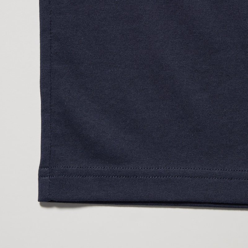 Uniqlo Dry Color V-Neck Short-Sleeve T-shirts Heren Donkerblauw | 5694531