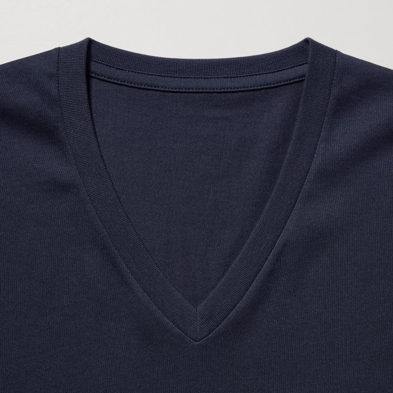 Uniqlo Dry Color V-Neck Short-Sleeve T-shirts Heren Grijs | 3637958
