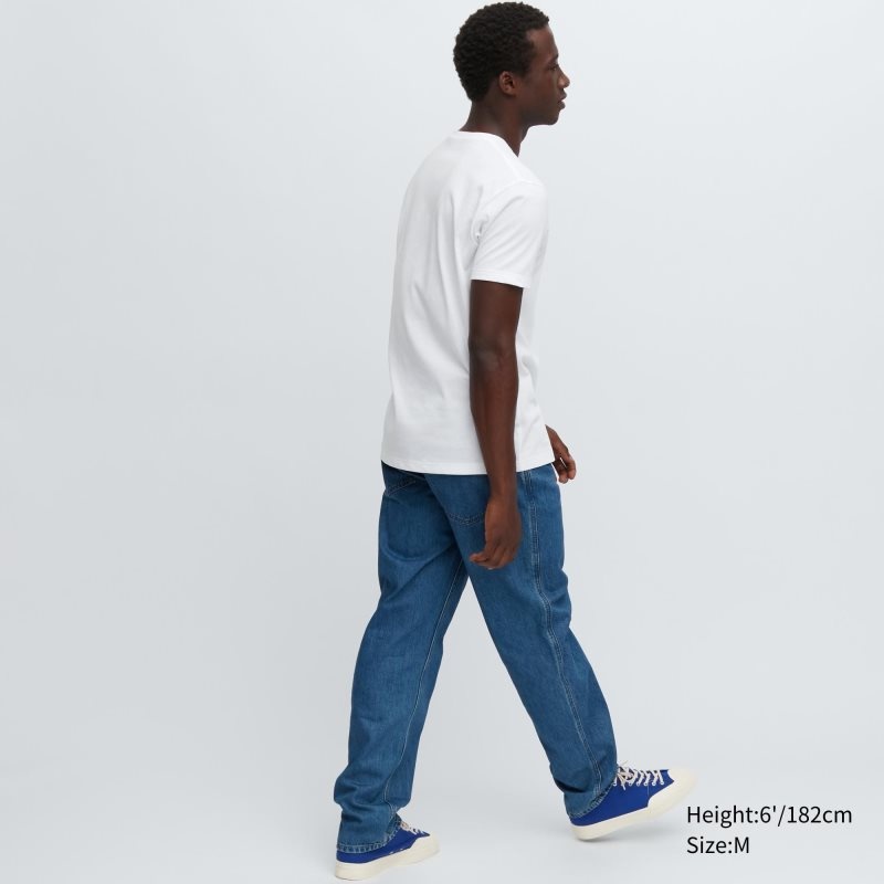 Uniqlo Dry Color V-Neck Short-Sleeve T-shirts Heren Wit | 1524103