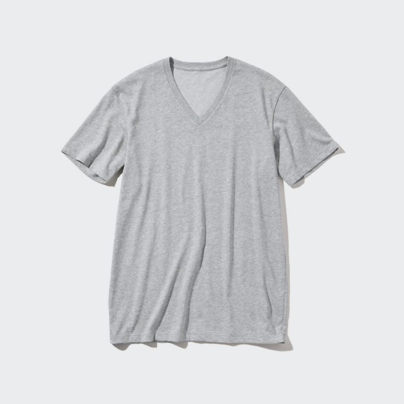 Uniqlo Dry Color V-Neck Short-Sleeve T-shirts Dames Wit | 11723