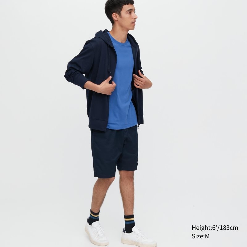 Uniqlo Dry Crew Neck Short-sleeve Color T-shirts Heren Blauw | 3376744