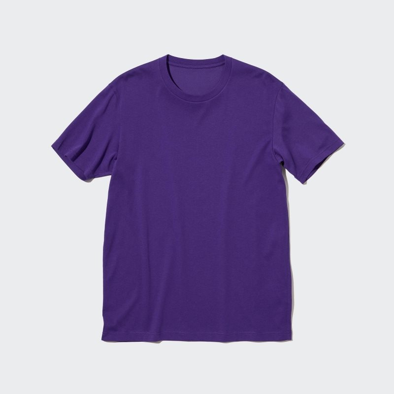 Uniqlo Dry Crew Neck Short-sleeve Color T-shirts Heren Paars | 9857773