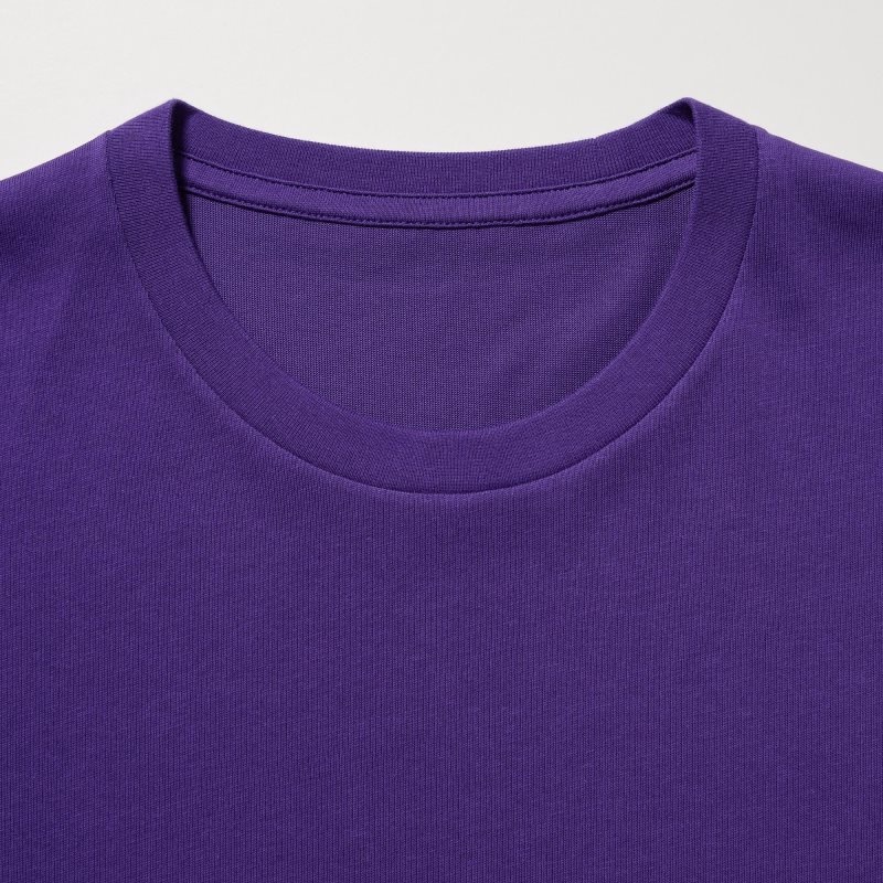 Uniqlo Dry Crew Neck Short-sleeve Color T-shirts Heren Paars | 9857773