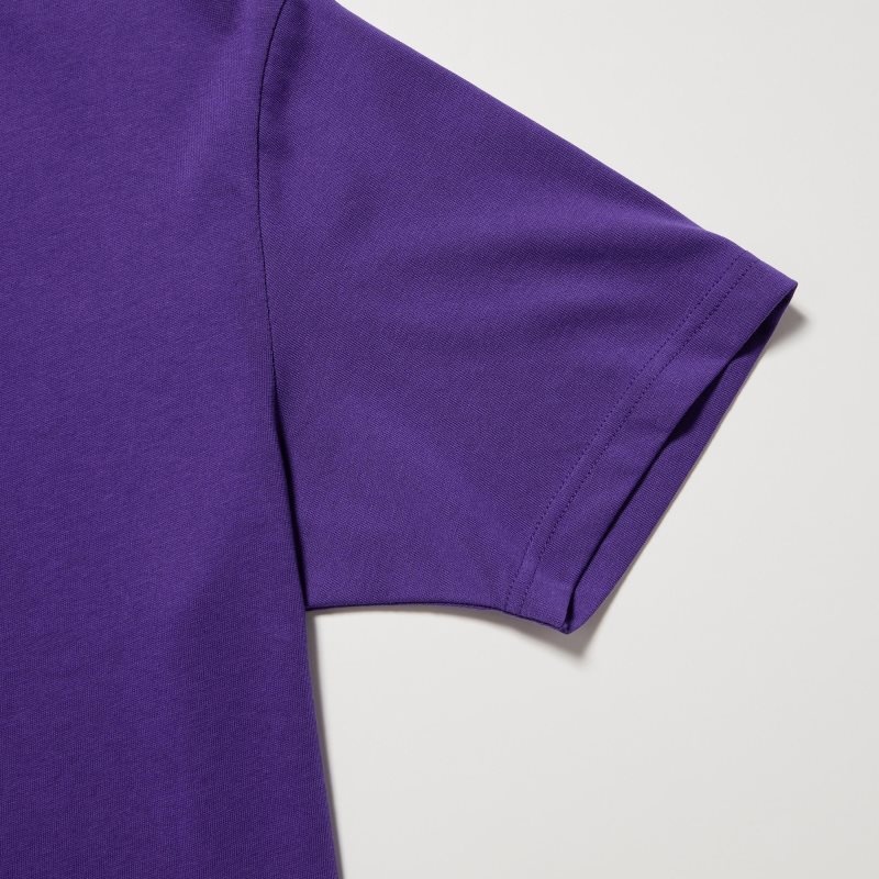Uniqlo Dry Crew Neck Short-sleeve Color T-shirts Heren Paars | 9857773