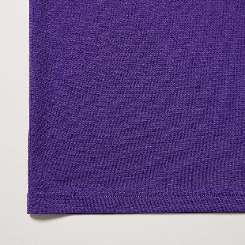 Uniqlo Dry Crew Neck Short-sleeve Color T-shirts Heren Paars | 9857773