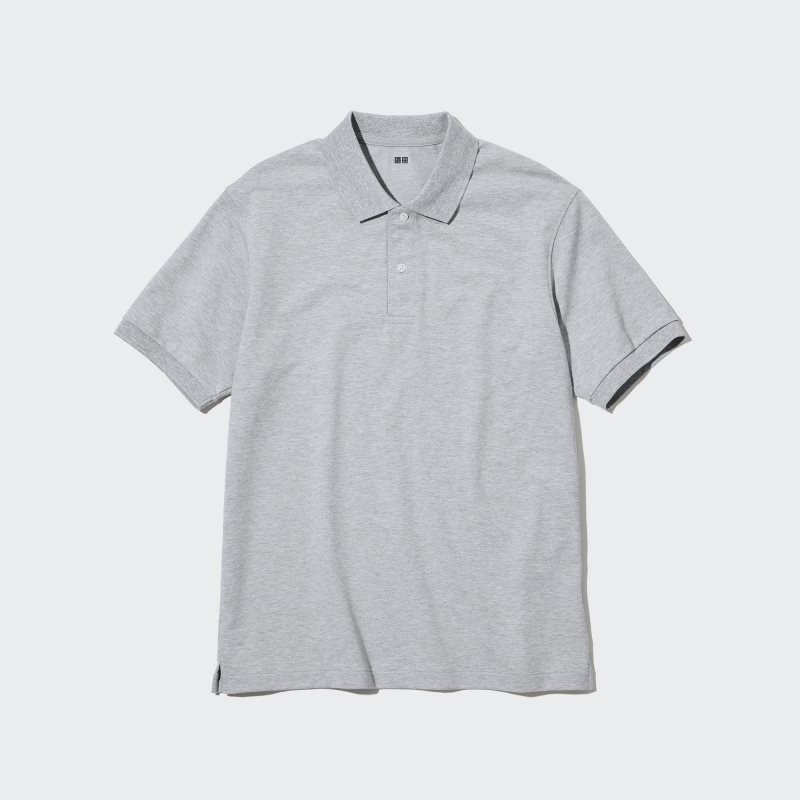 Uniqlo Dry Pique Short-sleeve Poloshirt Heren Grijs | 9334140