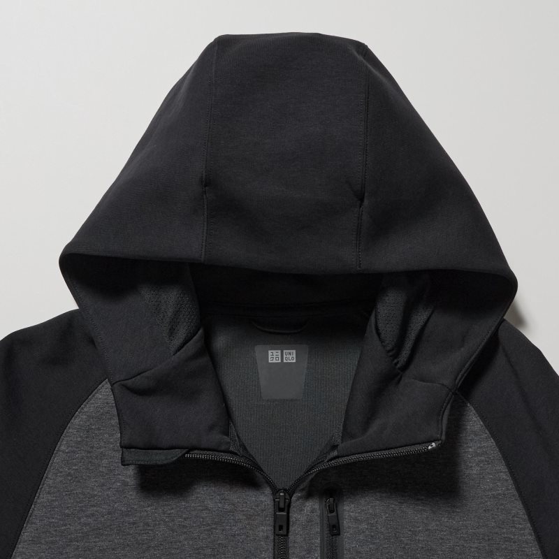 Uniqlo Dry Stretch Sweat Full-zip Color Block Hoodie Heren Grijs | 4810612