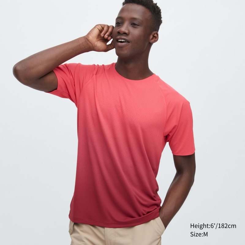 Uniqlo Dry-ex Crew Neck Short-sleeve Lightweight T-shirts Heren Rood | 1084972