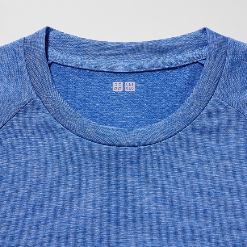 Uniqlo Dry-ex Crew Neck Short-sleeve T-shirts Heren Blauw | 5264402