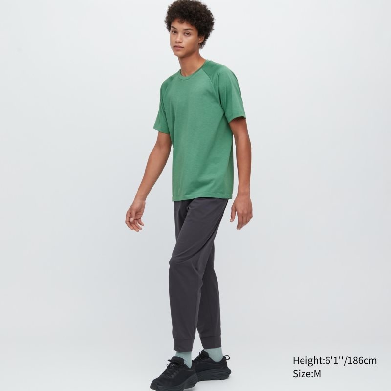 Uniqlo Dry-ex Crew Neck Short-sleeve T-shirts Heren Groen | 8193972