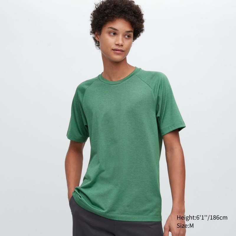 Uniqlo Dry-ex Crew Neck Short-sleeve T-shirts Heren Groen | 8193972