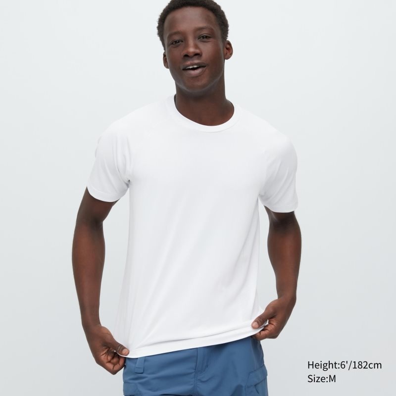 Uniqlo Dry-ex Crew Neck Short-sleeve T-shirts Heren Wit | 1672702
