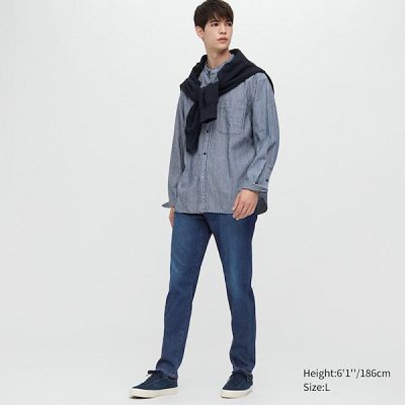 Uniqlo EZY Ultra Stretch Jeans Dames Blauw | 9382029