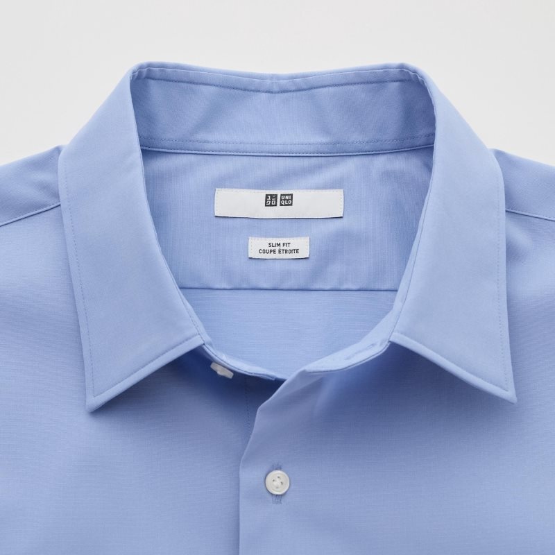 Uniqlo Easy Care Stretch Slim Fit Long-sleeve Overhemd Heren Blauw | 3630787